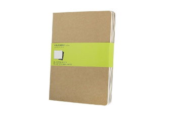 Moleskine Cahier XL, blanko, Kraft/Natur, 3er-Set