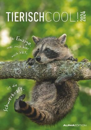 Tierisch cool! 2024 - Bild-Kalender 23,7x34 cm - mit lustigen Sprüchen - Humor - Wandkalender - mit