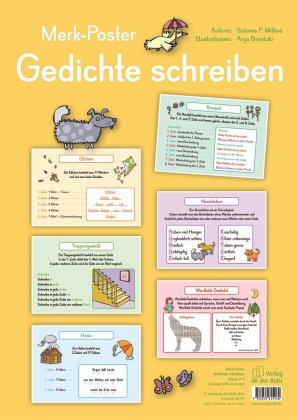 Gedichte schreiben, 6 farbige DIN-A2-Poster