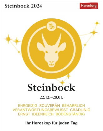 Steinbock Sternzeichenkalender 2024: Tagesabreißkalender. Tischkalender 2024 mit täglichem Horoskop.