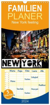 Familienplaner 2024 - New York feeling mit 5 Spalten (Wandkalender, 21 x 45 cm) CALVENDO