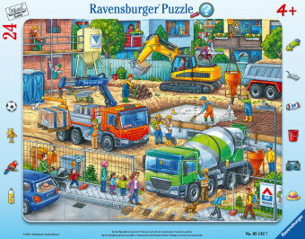 Kinderpuzzle 24 Teile - Auf der Baustelle ist was los!