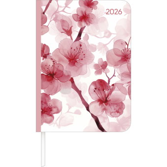 Alpha Edition - Lady Journal Blossoms 2026 - Taschenkalender A6 ( 11×15 cm) mit Monatsübersicht & No