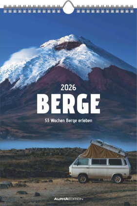 Alpha Edition - Berge 2026 - Wochenkalender 23,7×34 cm mit 53 beeindruckenden Bergmotiven & Beschrei