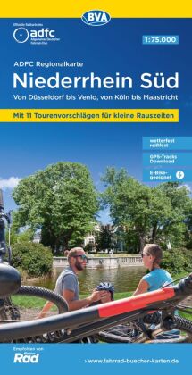 BVA ADFC Regionalkarte Niederrhein Süd, mit Knotenpunkten 1:75.000