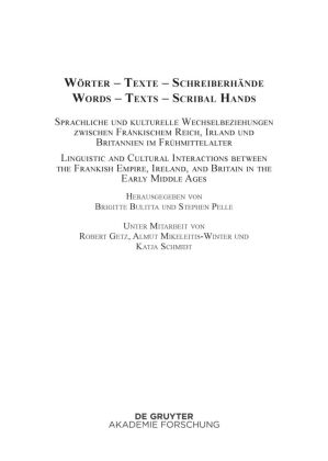 Althochdeutsches Wörterbuch, # Beiband. Wörter - Texte - Schreiberhände / Words - Texts - Scribal Ha