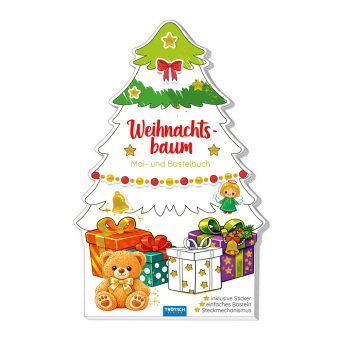 TRÖTSCH - Mal- und Bastelbuch Weihnachtsbaum Mal- und Bastelbuch| Ab 4 Jahren