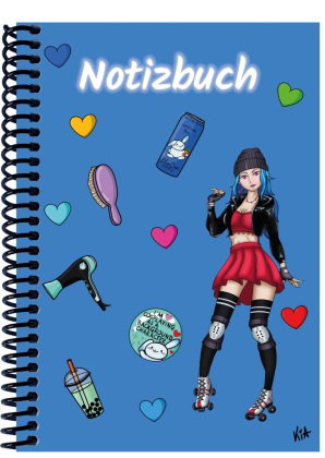 A 5 Notizbuch Manga Enora, blau, blanko