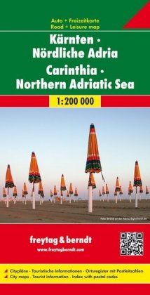 Freytag & Berndt Autokarte Kärnten, Nördliche Adria. Carintia, Mar de Adriatic del norte. Karinthie,
