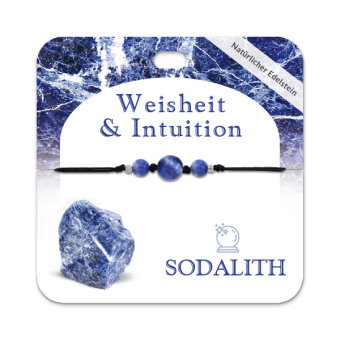 Sodalith Armband mit 3 Edelsteinperlen