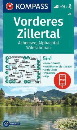 KOMPASS Wanderkarte 28 Vorderes Zillertal 1:50.000