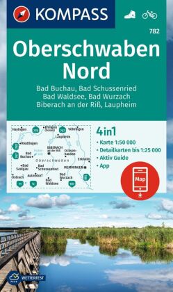 KOMPASS Wanderkarte 782 Oberschwaben Nord 1:50.000