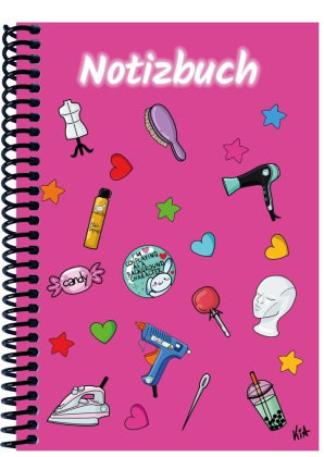 A 4 Notizbuch Manga Items, pink, kariert