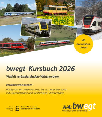 bwegt-Kursbuch Baden-Württemberg 2026, m. 1 Karte