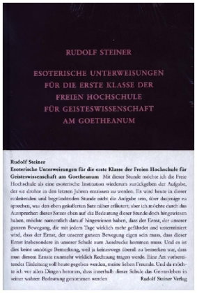 Esoterische Unterweisungen für die erste Klasse der Freien Hochschule für Geisteswissenschaft am Goe