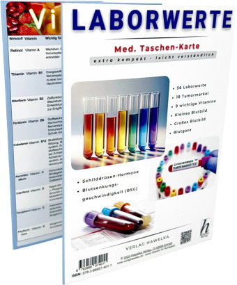 Laborwerte - extra kompakt & leicht verständlich - Medzinische Taschen-Karte - Faltkarte A6 - Patien