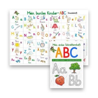 Mein buntes Kinder-ABC DIN A4 in Grundschrift + Mein erstes Schreiblernheft Grundschrift, m. 1 Buch,