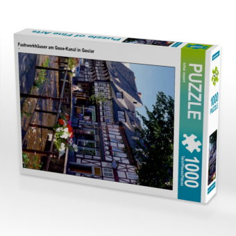 CALVENDO Puzzle Fachwerkhäuser am Gose-Kanal in Goslar | 1000 Teile Lege-Größe 64x48cm Foto-Puzzle f