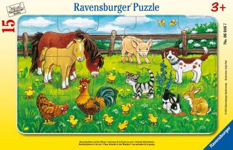 Kinderpuzzle 15 Teile - Bauernhoftiere auf der Wiese