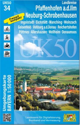 UK50-34 Landkreise Pfaffenhofen a.d.Ilm, Neuburg-Schrobenhausen