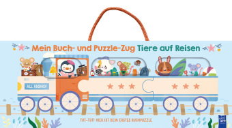 Mein Buch- und Puzzle-Zug: Tiere auf Reisen, m. 3 Buch, 3 Teile
