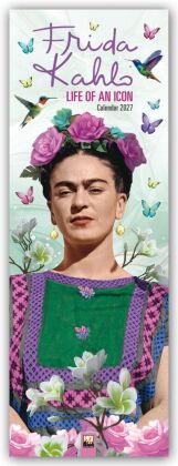 Frida Kahlo - Life of an Icon - Slimline-Kalender 2027 - Original Flame Tree Publishing-Kalender Sli