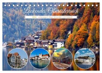 Lockendes Oberösterreich (Tischkalender 2024 DIN A5 quer), CALVENDO Monatskalender