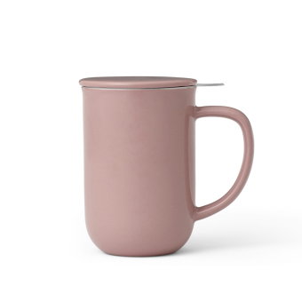 Minima Balance Porzellantasse mit Teesieb und Deckel, 500ml, altrosa