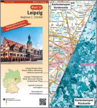 Topographische Karte und Satellitenbildkarte Leipzig