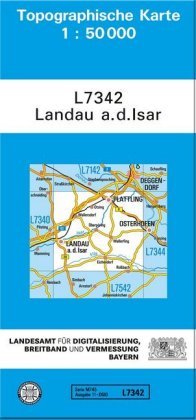 Topographische Karte Bayern Landau a. d. Isar