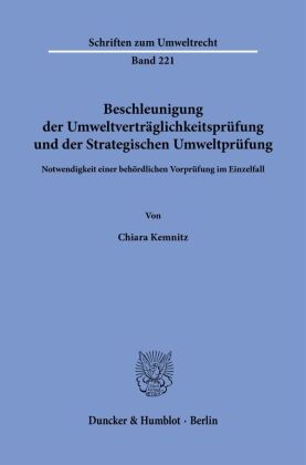 Beschleunigung der Umweltverträglichkeitsprüfung und der Strategischen Umweltprüfung