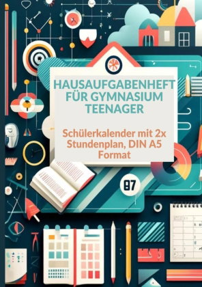 Hausaufgabenheft: 1 Woche 2 Seiten Schulplaner Teenager , Schülerkalender , mit 2x Stundenplan : DI