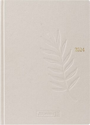 Tageskalender, Taschenkalender, 2024, Modell 736, Naturkarton, hanf