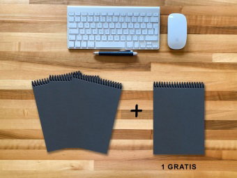 A 5 Notizblock - Set, 3+1 gratis, Luxury 80 Seiten BLAU NEW LAPISLAZULI GLITTER-OPTIK, kariert 10x10