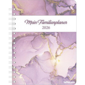 teNeues - Familienplaner-Buch Glamour 2026 - Familienkalender mit 5 Spalten, 18x23 cm | Praktischer