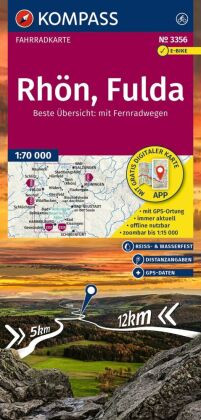 KOMPASS Fahrradkarte 3356 Rhön, Fulda 1:70.000