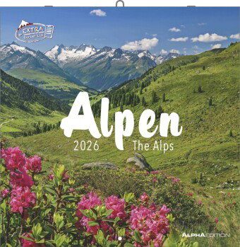 Alpha Edition - Alpen 2026 Broschürenkalender, 30x30cm, Wandkalender mit Platz für Notizen und Termi