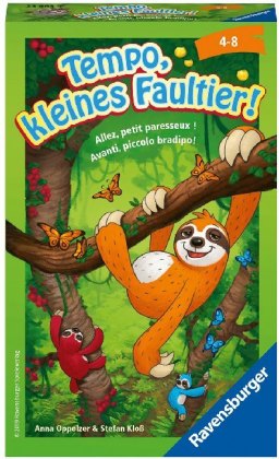 Ravensburger 23463 - Tempo, kleines Faultier, Mitbringspiel für 2-4 Spieler, Kinderspiel ab 4 Jahren