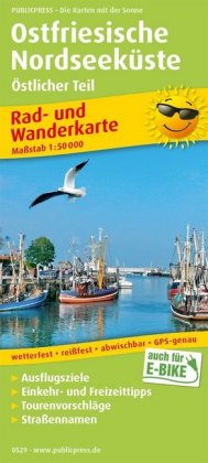 PublicPress Rad- und Wanderkarte Ostfriesische Nordseeküste, Wilhelmshaven - Jever - Wittmund
