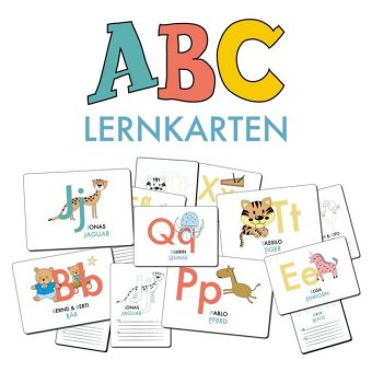 ABC-Lernkarten der Tiere, Bildkarten, Wortkarten, Flash Cards mit Groß- und Kleinbuchstaben | Lesen