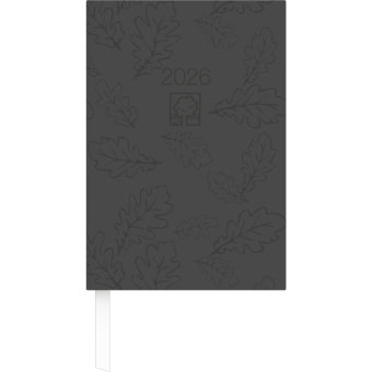 Zettler Wochenbuch Blauer Engel anthrazit 1W/2S 2026 - Buchkalender 15 × 21 cm, 1 Woche auf 2 Seiten