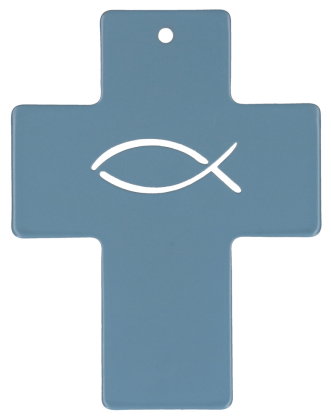 Symbolkreuz aus Metall - Fisch