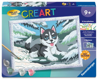 CreArt, Malen nach Zahlen Kinder - Frecher Husky