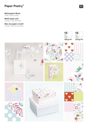 Motivpapierblock "Romantic Flowers"