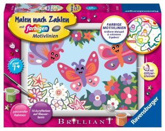 CreArt, Malen nach Zahlen Kinder - Fröhliche Schmetterlinge