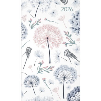 Alpha Edition - Miniplaner Style Pusteblumen 2026 - Taschenkalender 9×15 cm, Weekly-Planer mit 64 Se