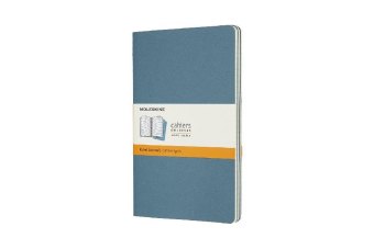 Moleskine Cahier Notizhefte Liniert, Large, A5, Kartoneinband, 3er Set, Lebhaftes Blau