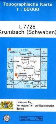Topographische Karte Bayern Krumbach (Schwaben)