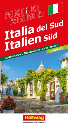 Hallwag Strassenkarte Italien Süd 1:650.000