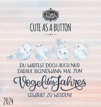 Cute as a button 2024 - Postkarten-Kalender - Kalender-mit-Postkarten - zum-raustrennen - 16x17